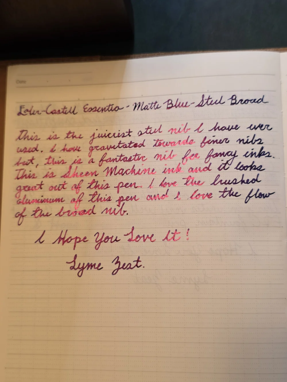 Faber-Castell Essentio Fountain Pen- Matte Blue - Steel Nib, Broad.